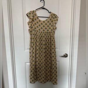 The Tiny Big Sister - Floral Print Cream Dress